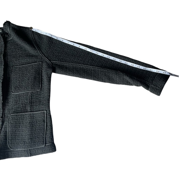 Vince Womens Textured Tweed Wool Black Cardigan/Blazer Size 8 - Picture 11 of 13